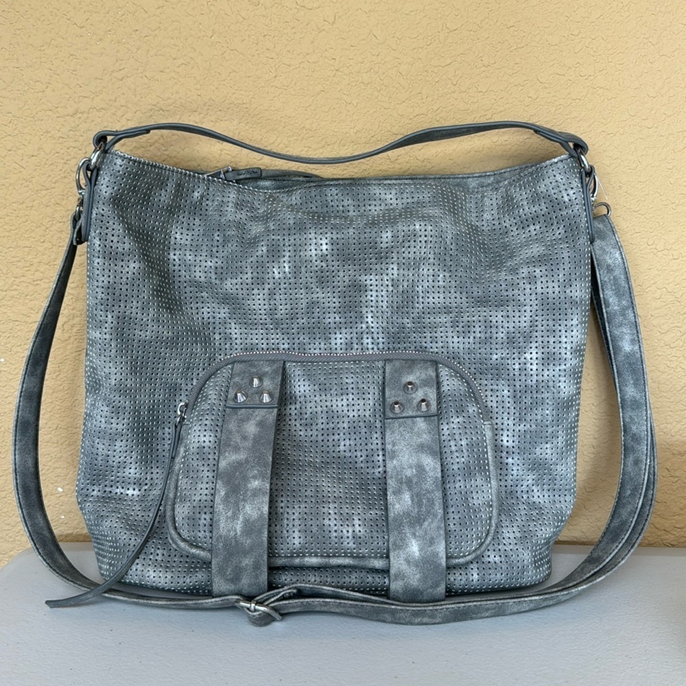 She + Lo Gorgeous Hobo Handbag. Silver color